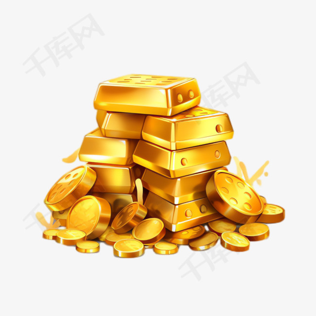 黄金金块元素立体免抠图案