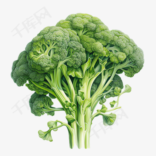西兰花蔬菜元素立体免抠图案