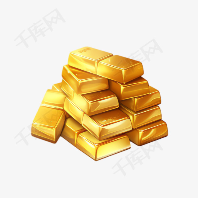黄金金块元素立体免抠图案