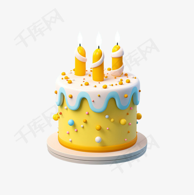 蛋糕蜡烛元素立体免抠图案