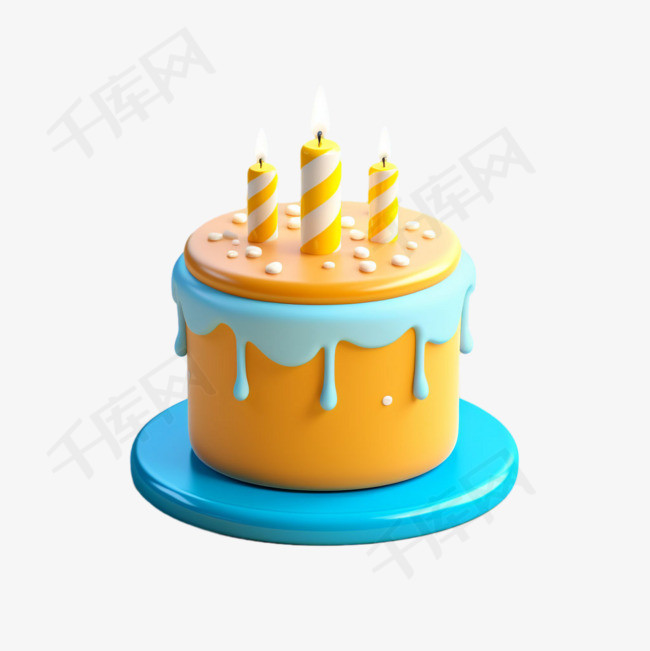 蛋糕蜡烛元素立体免抠图案