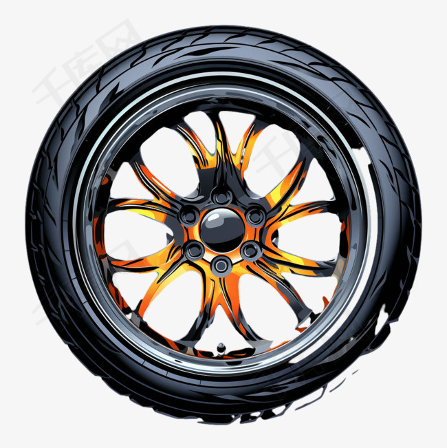 轮胎橡胶元素立体免抠图案