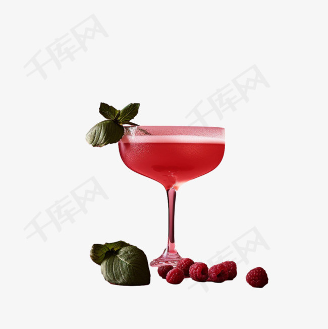 红桑葚果汁元素立体免抠图案