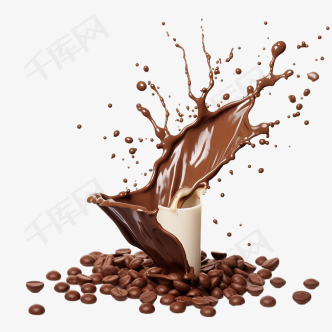 巧克力牛奶元素立体免抠图案