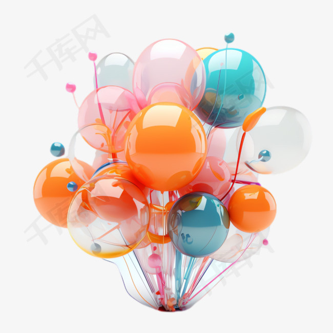 多种气球元素立体免抠图案