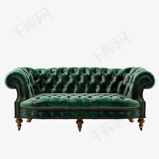 绿色沙发元素立体免抠图案