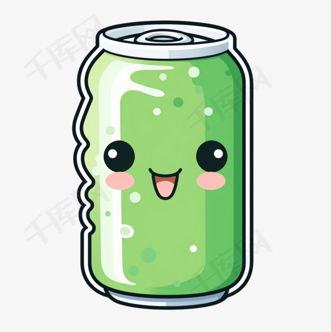绿色易拉罐元素立体免抠图案