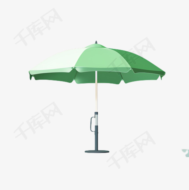 绿色大伞元素立体免抠图案