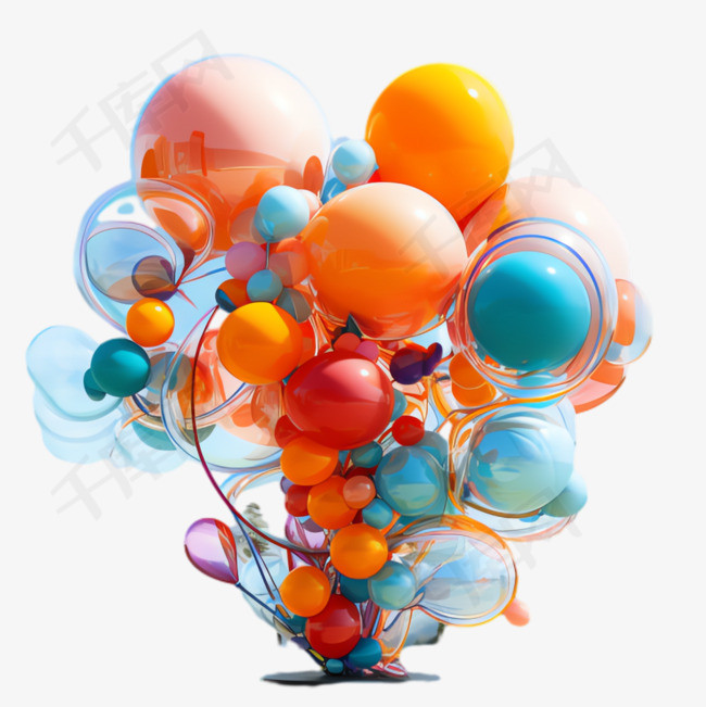 多种气球元素立体免抠图案