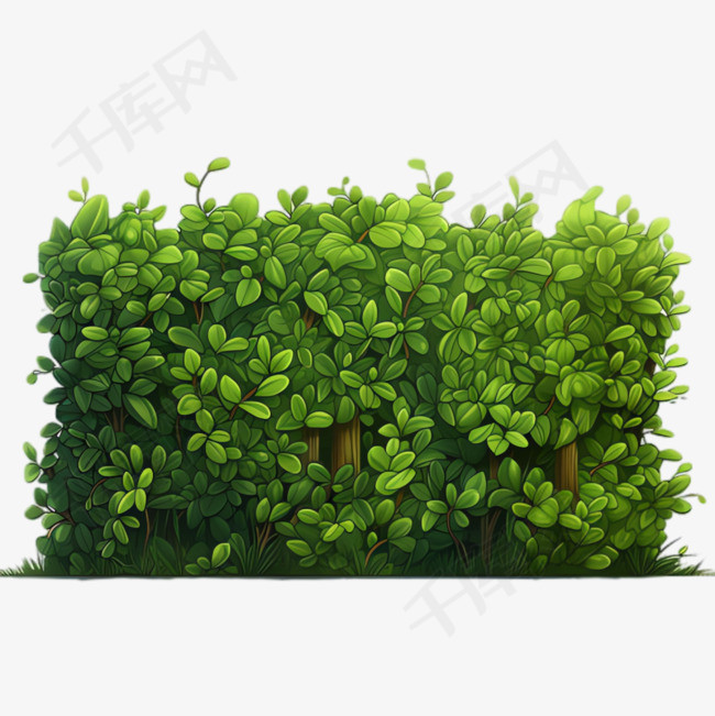绿色植物元素立体免抠图案