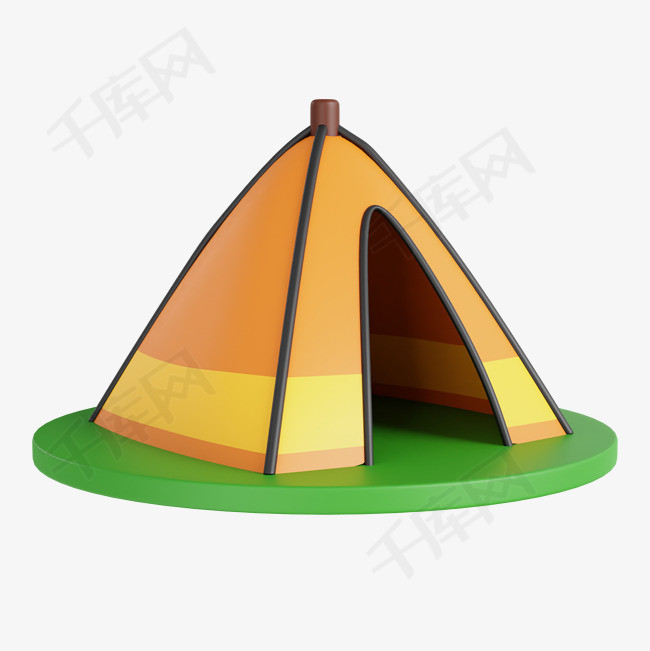 3D立体露营帐篷png图片