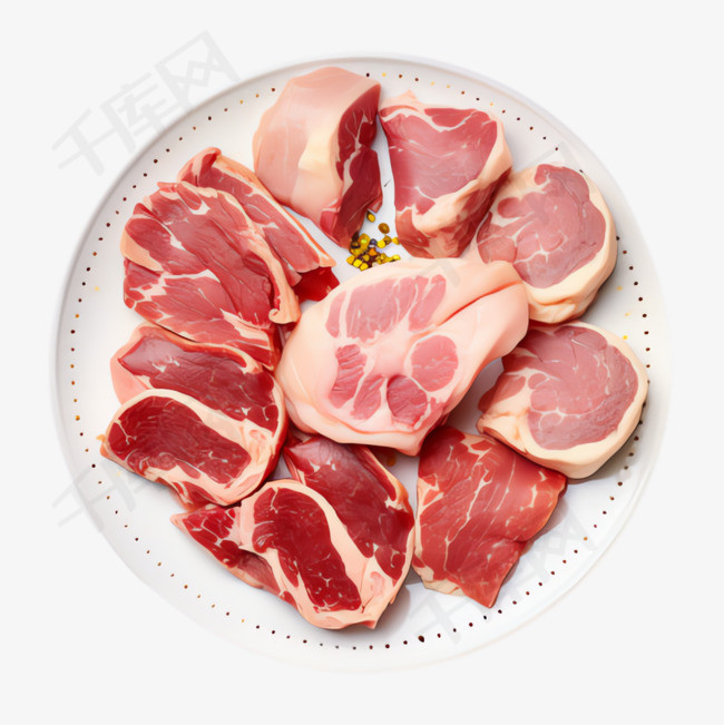 新鲜猪肉元素立体免抠图案