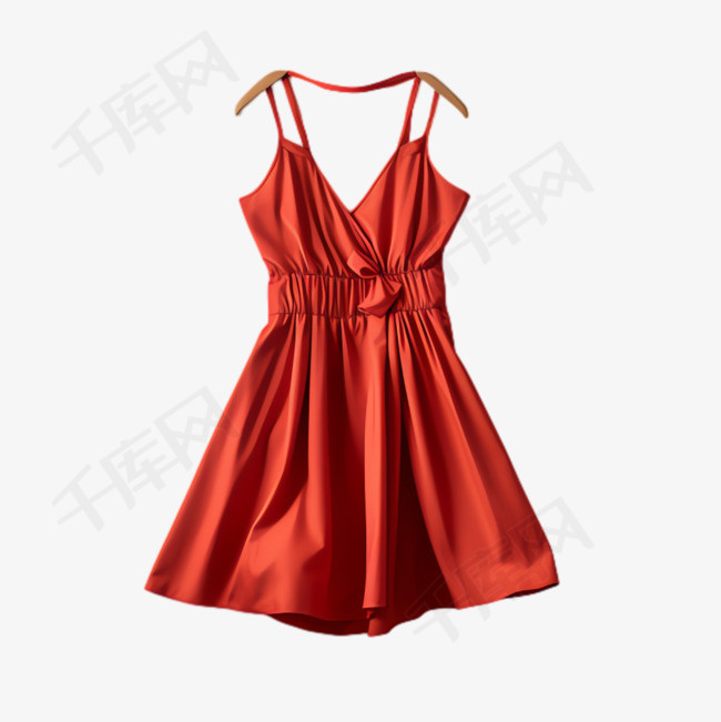 红色裙子元素立体免抠图案