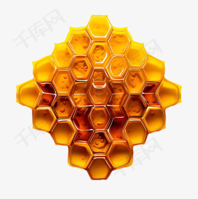 黄色蜂蜜元素立体免抠图案