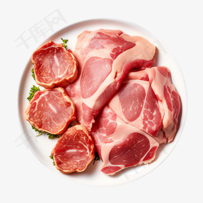 新鲜猪肉元素立体免抠图案