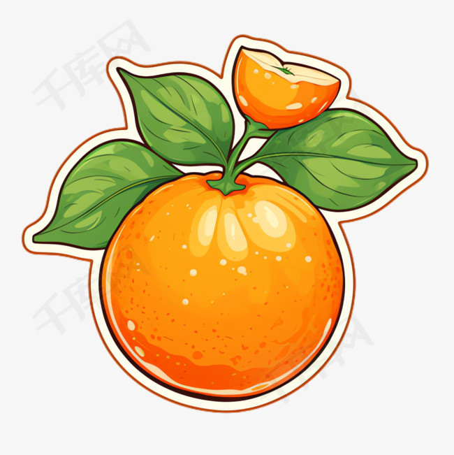 可爱橘子元素立体免抠图案