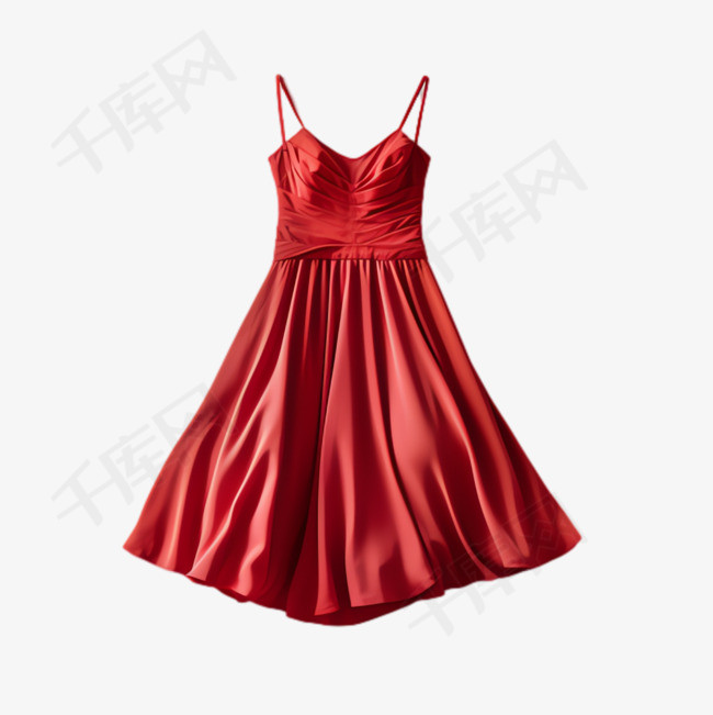 红色裙子元素立体免抠图案