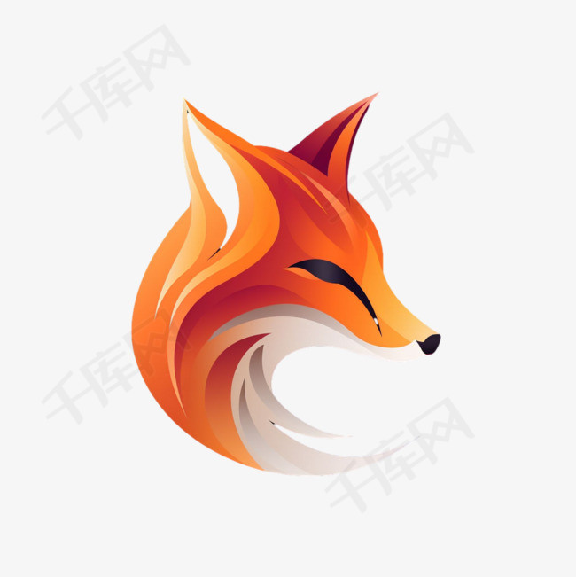 红色狐狸元素立体免抠图案