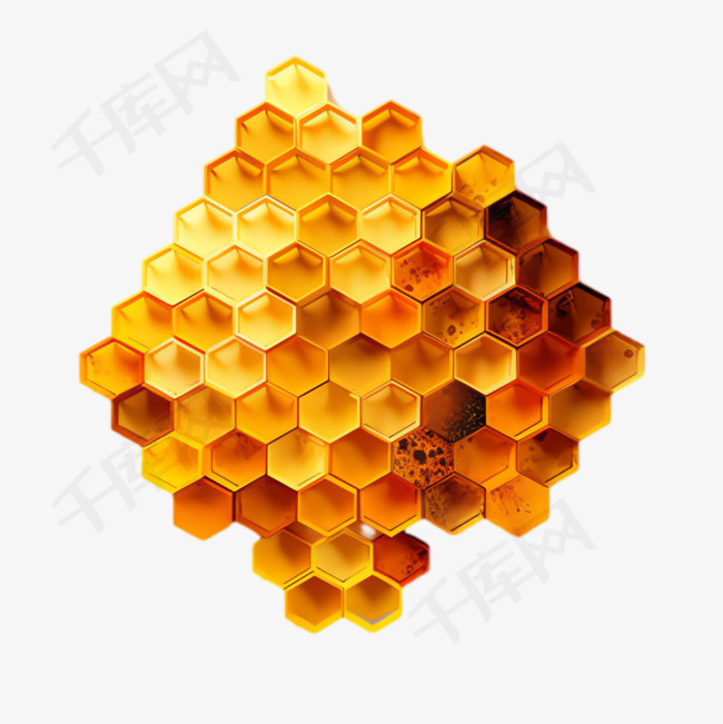 黄色蜂蜜元素立体免抠图案