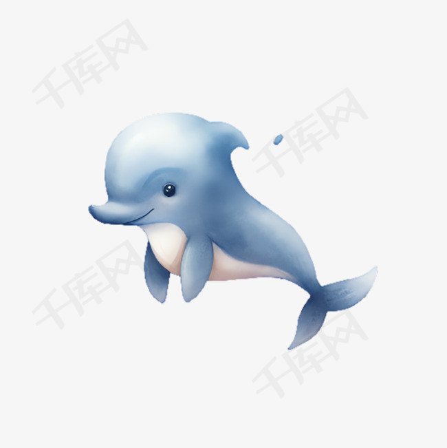 海豚海洋元素立体免抠图案