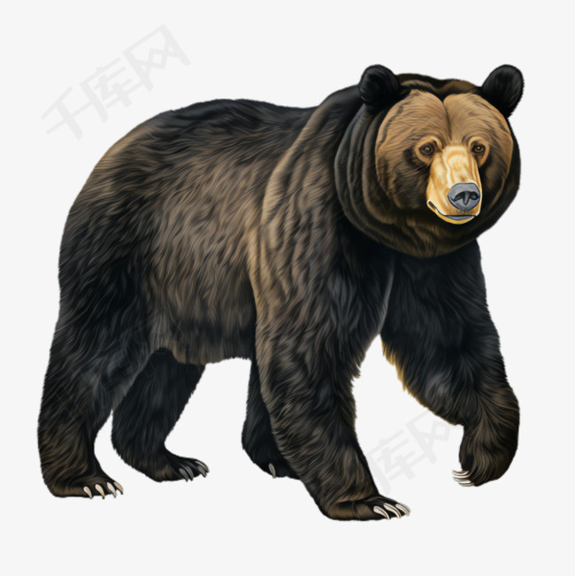 黑熊动物元素立体免抠图案