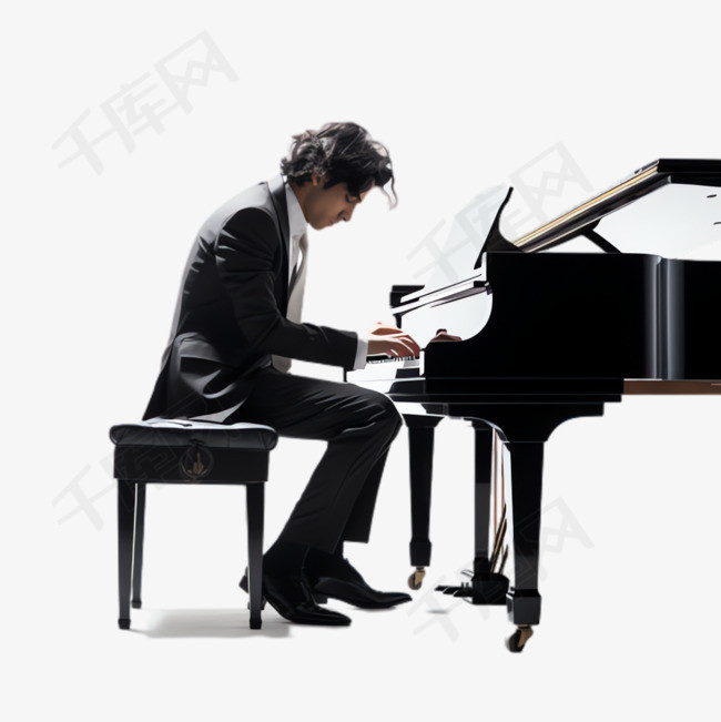 钢琴音乐元素立体免抠图案