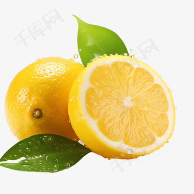 柠檬水果元素立体免抠图案