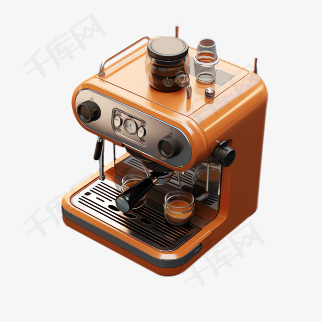 咖啡机机械元素立体免抠图案