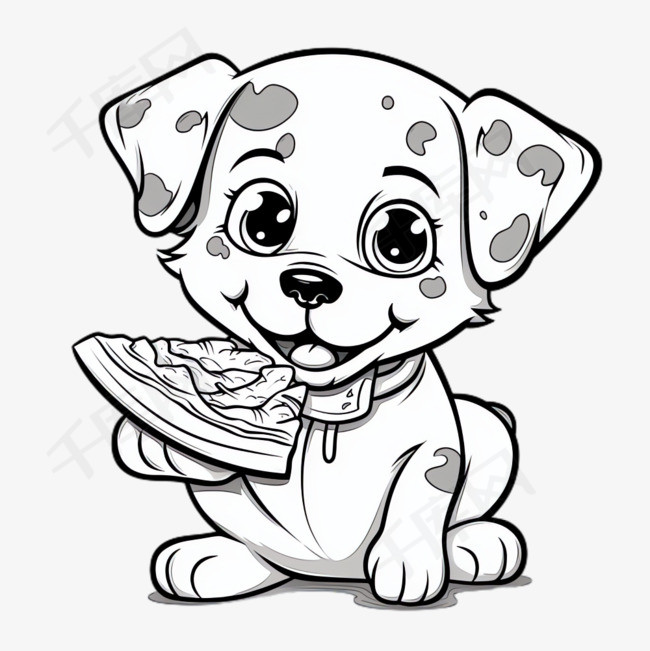 小狗披萨元素立体免抠图案