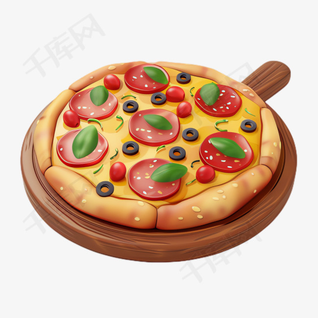 番茄披萨元素立体免抠图案