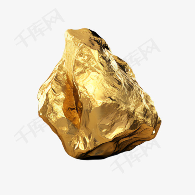 黄金石块元素立体免抠图案