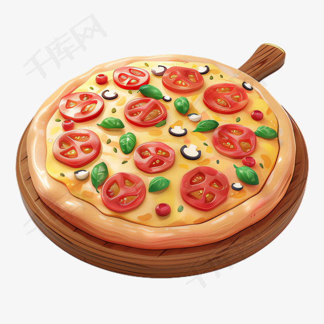 番茄披萨元素立体免抠图案