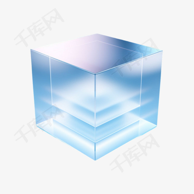 透明方块元素立体免抠图案