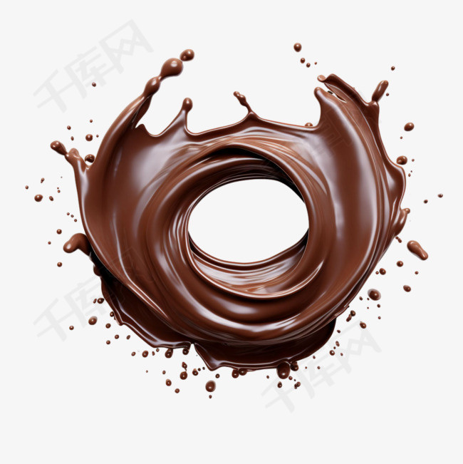 巧克力圆圈元素立体免抠图案