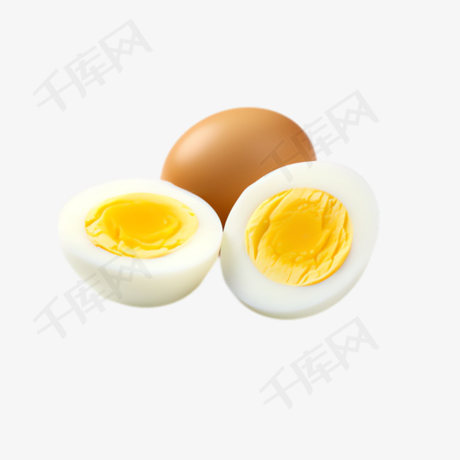 鸡蛋蛋黄元素立体免抠图案