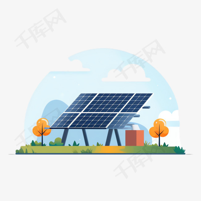 太阳能板能源元素立体免抠图案