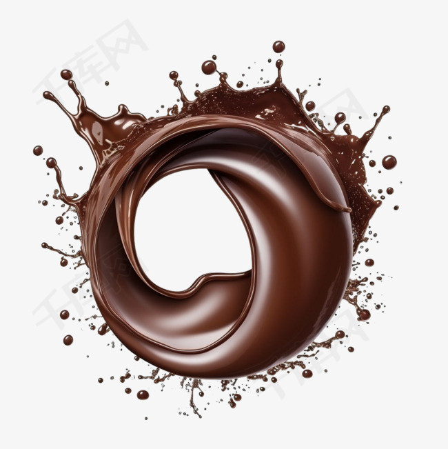 巧克力圆圈元素立体免抠图案