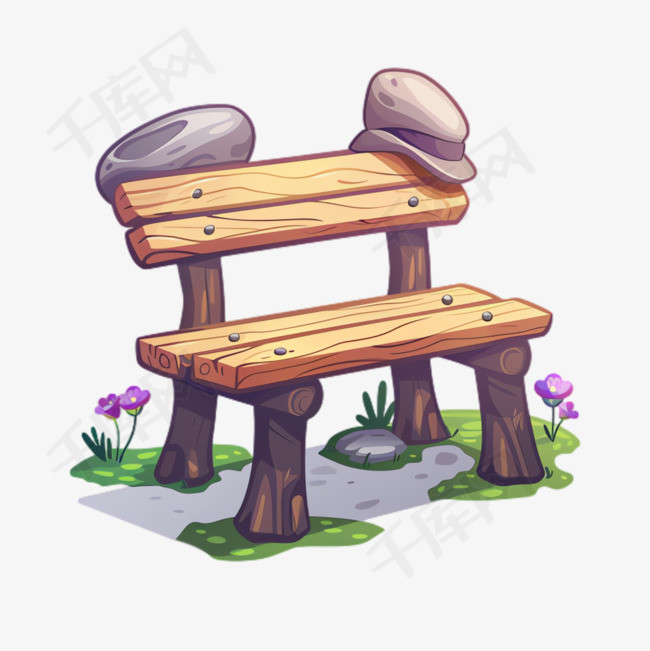 座椅石头元素立体免抠图案