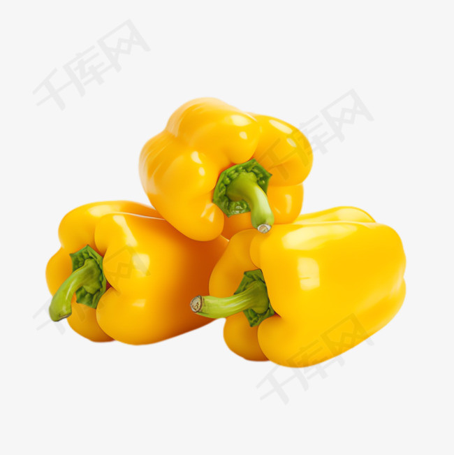 黄色辣椒元素立体免抠图案