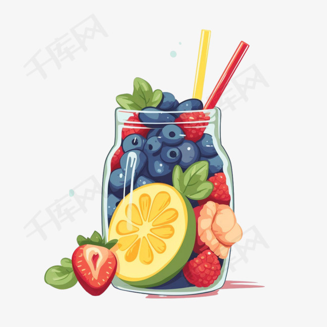 水果果汁元素立体免抠图案