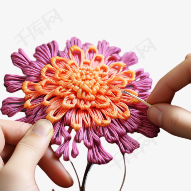 手工花朵元素立体免抠图案