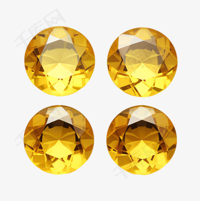 金色钻石元素立体免抠图案
