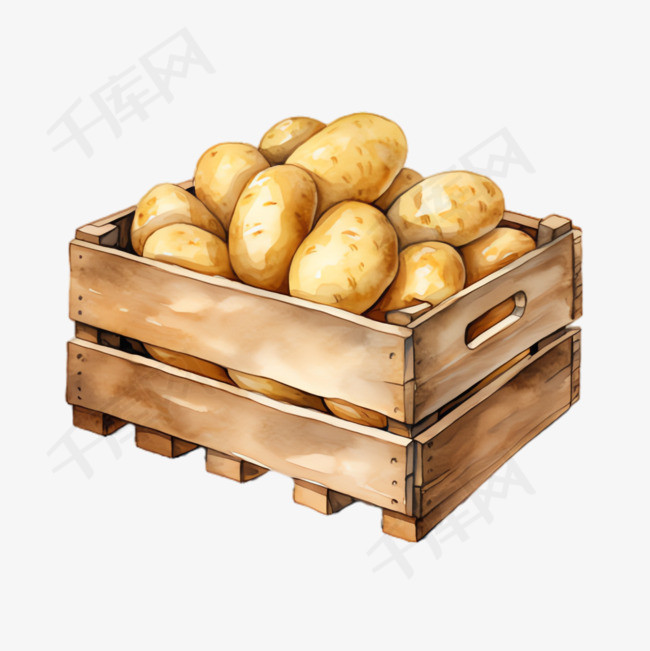 土豆菜篮元素立体免抠图案