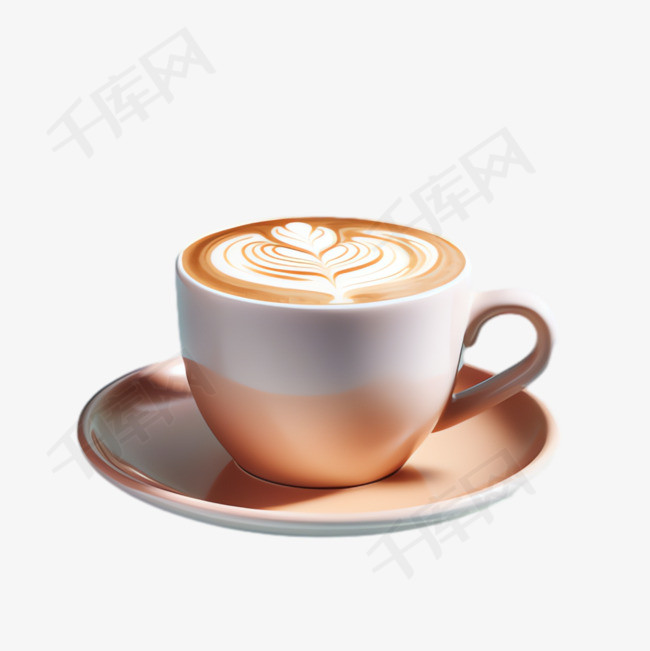 咖啡牛奶元素立体免抠图案