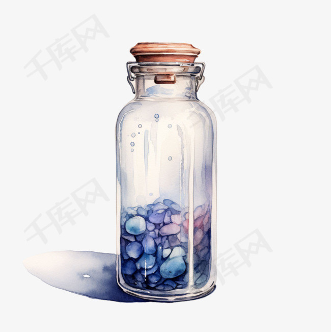 玻璃瓶瓶塞元素立体免抠图案
