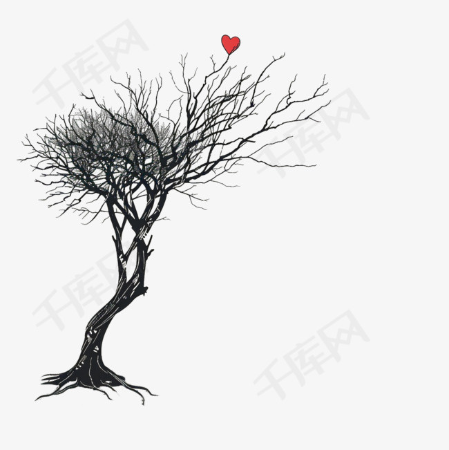 爱心树木元素立体免抠图案