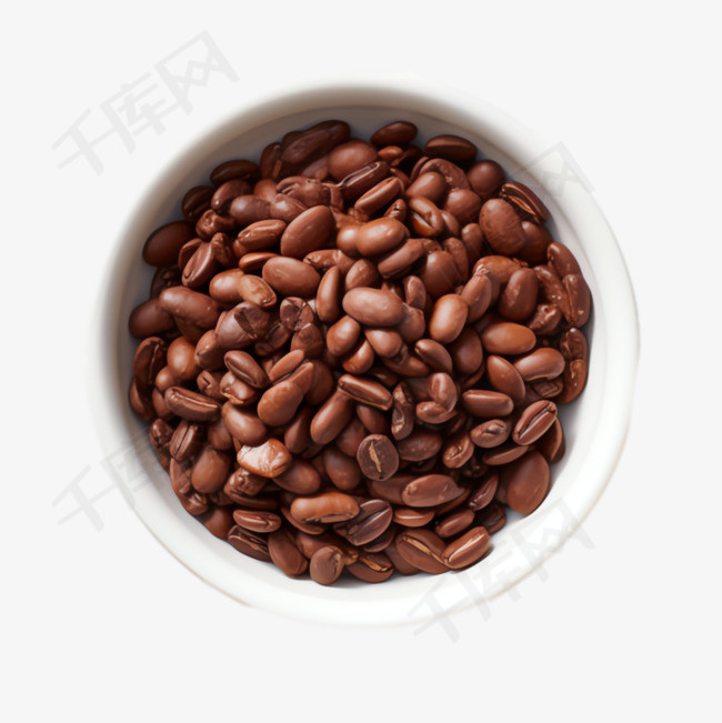 咖啡豆碟子元素立体免抠图案