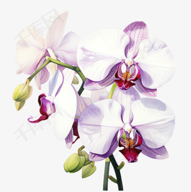 蝴蝶兰花朵元素立体免抠图案