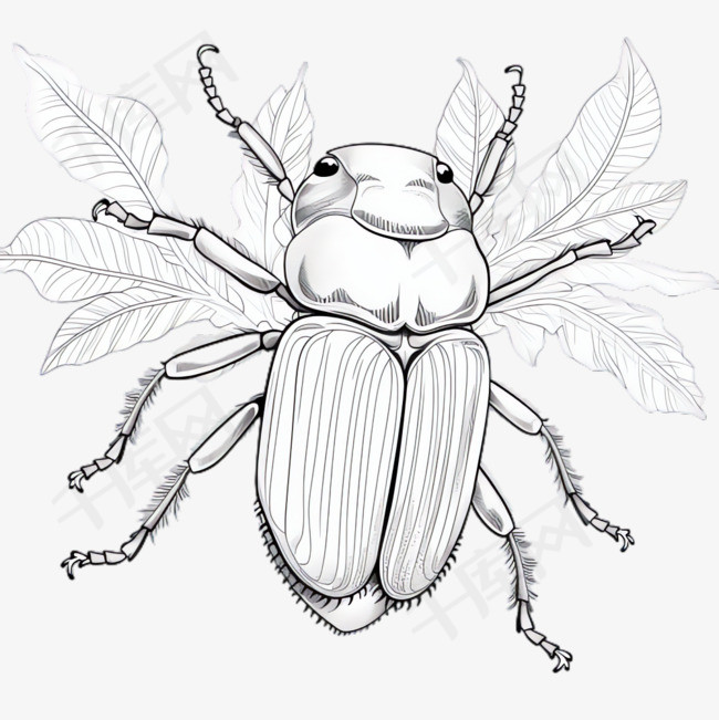 甲虫昆虫元素立体免抠图案