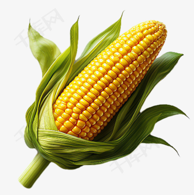 新鲜玉米元素立体免抠图案